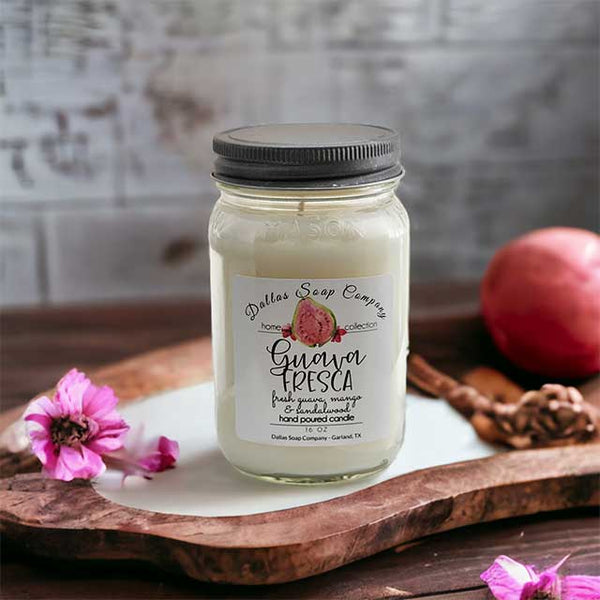 Guava Fresca Soy Blended Candle - 16 oz. Mason Jar