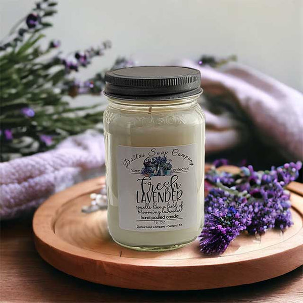 Fresh Lavender Soy Blended Candle - 16 oz. Mason Jar